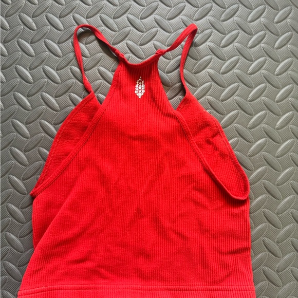 Free People Red Ribbed Tank Top - Picture 3 of 3